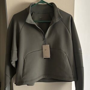 Nike Olive Green Quarter-Zip Sweatshirt